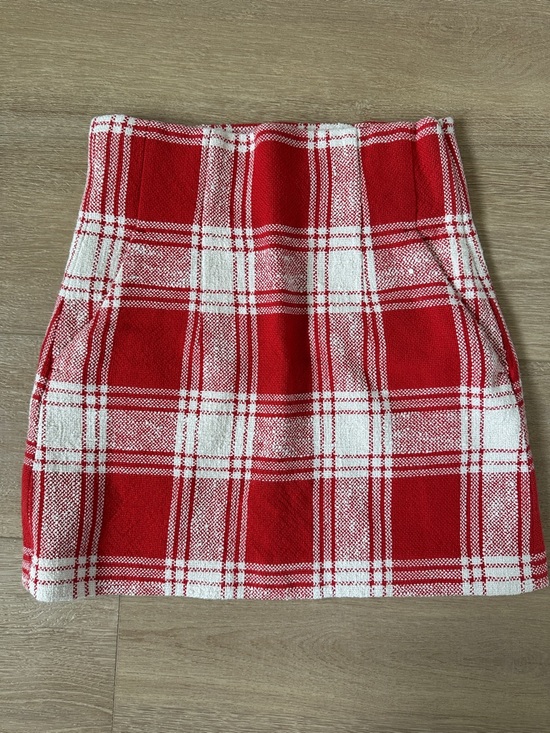 Zara Dresses & Skirts - Zara Red and White Checkered Mini Skirt